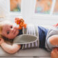 Anti-roll changing mat with bamboo insert for safer nappy changing
